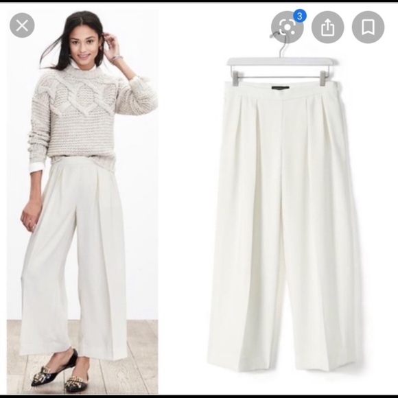 Banana Republic Pants - Banana Republic cropped wide-leg dress pan…